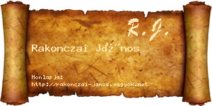 Rakonczai János névjegykártya